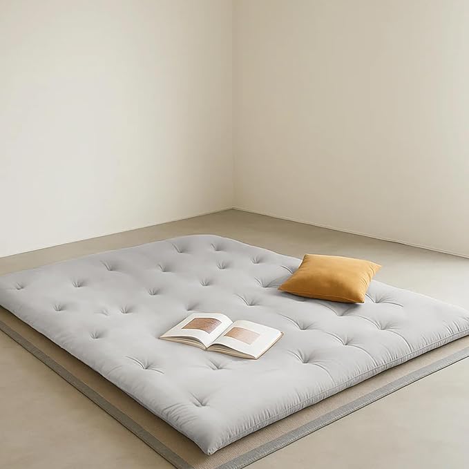 ZonLi Japanese Floor Futon Mattress Twin Size 75"x 39", 100% Cotton Cover 2.5'' Thicken Tatami Mattress, Foldable Sleeping Pad, Portable Dormitory Tatami Mat, Roll Up Floor Lounger Bed for Adult