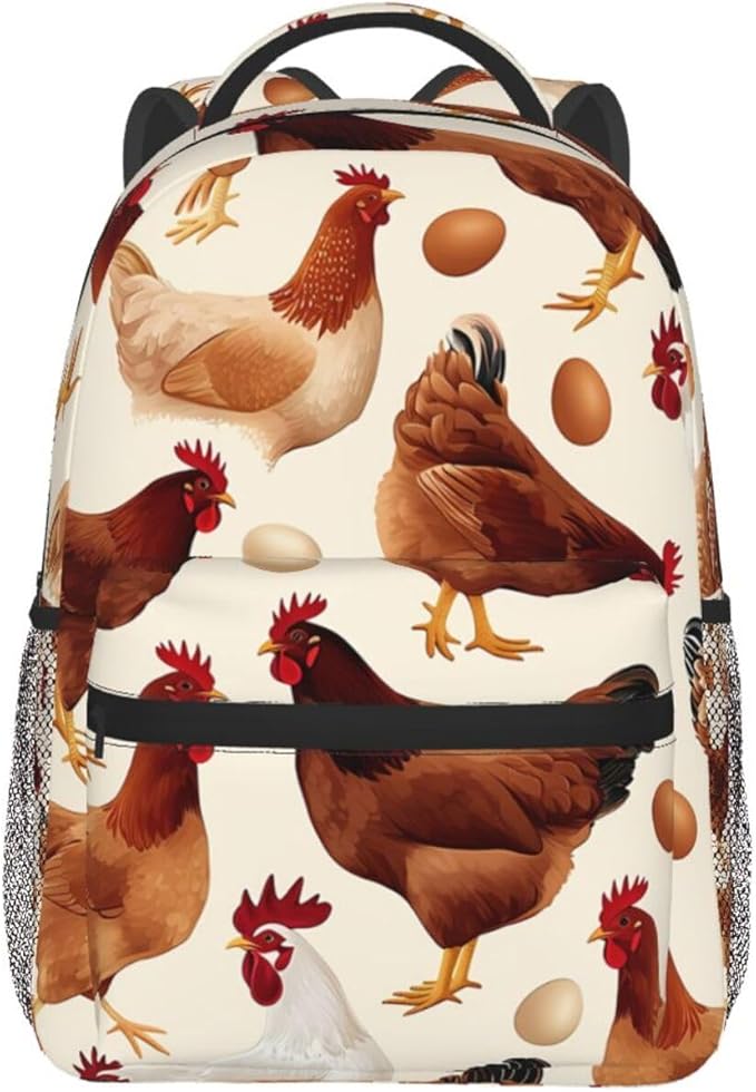 Lightweight Rucksacks for Camping Picnic Walking Cycling, Large Capacity Multipurpose Anti-Theft Carry On Bag, A Brood Of Chickens Travel Hiking Camping Rucksack
