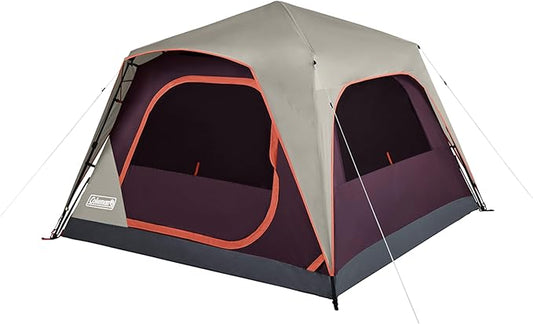 Coleman Skylodge Instant Tent with Rainfly, 4/6/8 Person Family Tent Sets Up in a Minute, Includes Pre-Attached Poles & Carry Bag, Made of PFAS-Free Materials