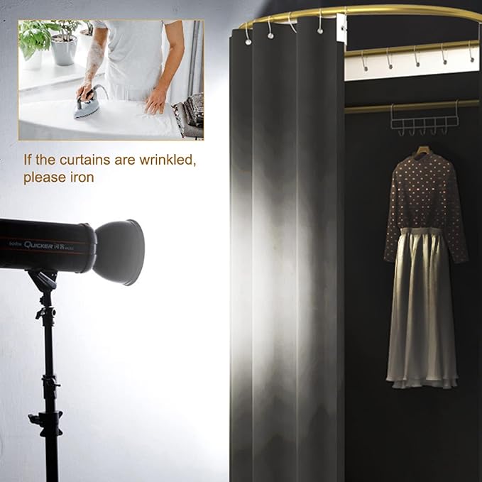 Clothing Store Fitting Room with Shading Curtain, Portable Temporary Mobile Privacy Protection Dressing Room, Foldable Mall Simple Changing Room and Temporary Mobile Room, 200x100x95cm (Black)