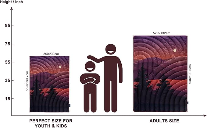 Camping Blanket,Lightweight Puffy Printed Camping Blanket Packable Outdoor Blanket for Camping,Traveling, Stadium, Hiking, Picnics