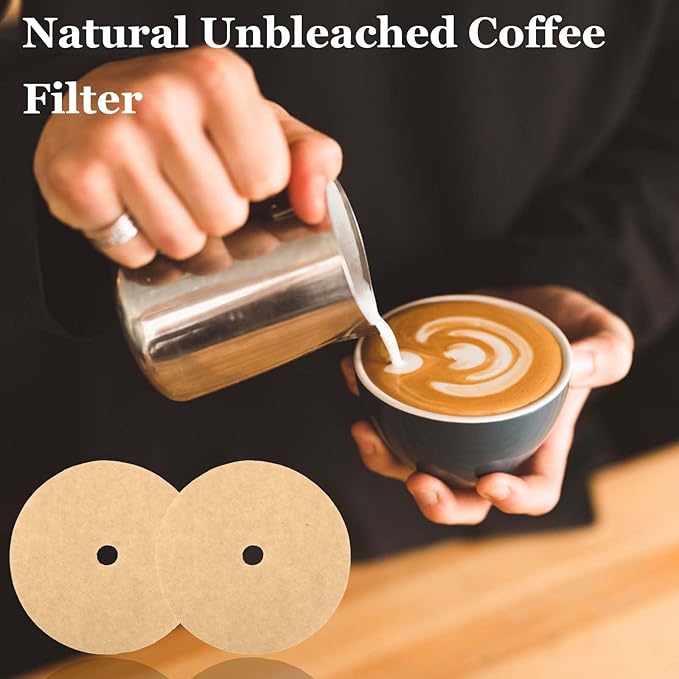 300 Count Percolator Coffee Filters, 3.75 Inch Natural Unbleached Disposable Coffee Filter Disc Coffee Filters for Percolators Camping Coffee Pot Home Office Use