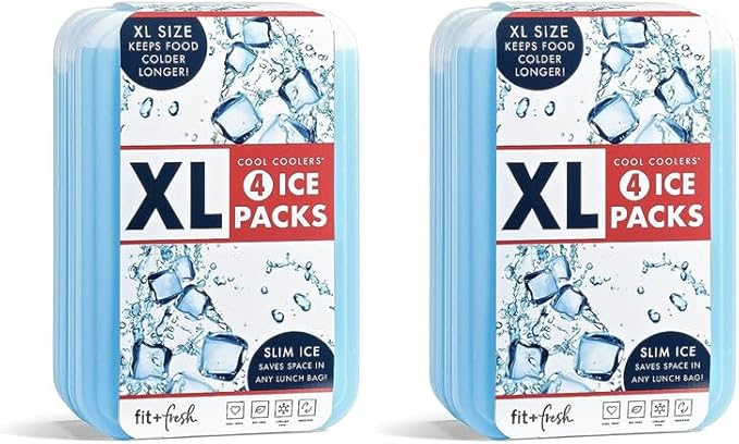 Cool Coolers by Fit + Fresh Slim Compact Reusable XL Ice Pack, Perfect for Lunch Boxes, Coolers, and Beach Bags