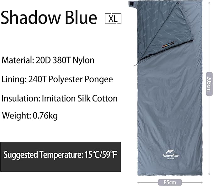 Naturehike Lightweight Compact Sleeping Bag, 59℉/32℉ Envelope Ultralight Backpacking Sleeping Bag Portable, Waterproof with Compression Sack for Cold&Warm, Camping, Traveling, Hiking