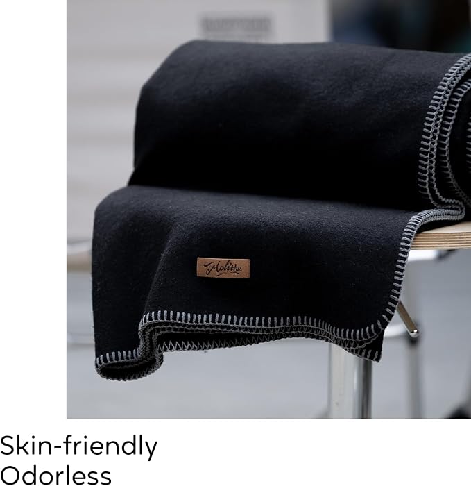 100% Wool Blanket, 48" x 62", Warm, Thick, Washable, Military Wool Blanket, Great for Camping, Outdoors, Sporting Events, Survival Kits