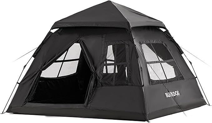 Blackdog Portable Camping Tent - 2-4 Person 5㎡ Large Space for Family, Waterproof Instant Pop Up Tent, UPF50+ Sun Protection, Car Camping & Traveling, Easy Setup