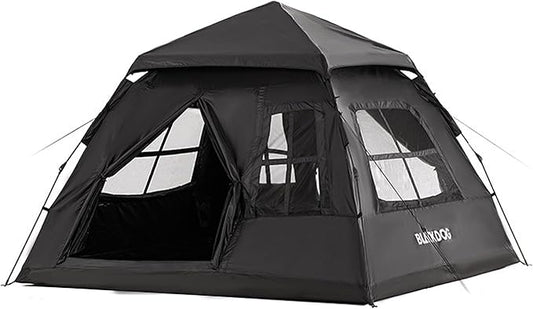 Blackdog Portable Camping Tent - 2-4 Person 5㎡ Large Space for Family, Waterproof Instant Pop Up Tent, UPF50+ Sun Protection, Car Camping & Traveling, Easy Setup