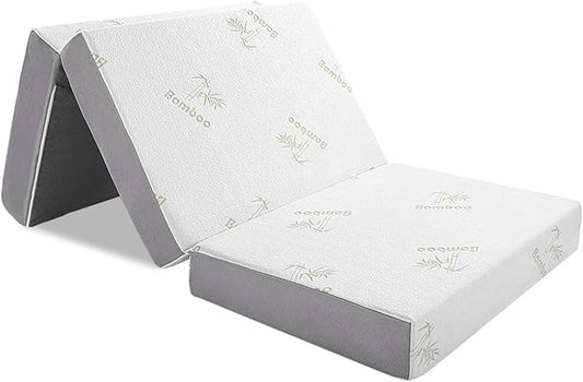 Inofia Full Folding Mattress, 5 Inch Trifold Memory Foam Mattress with Ultra-Soft Removable Cover - for Camping, Guest, and Floor Foldable Bed - Full Size (73" x 52" x 5")
