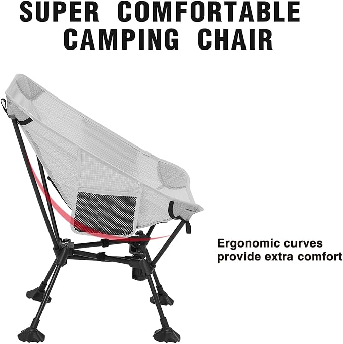 MOON LENCE Portable Camping Chair Backpacking Chair - The 4th Generation Ultralight Folding Chair - Compact, Lightweight Foldable Chairs for Hiking Mountaineering, Beach