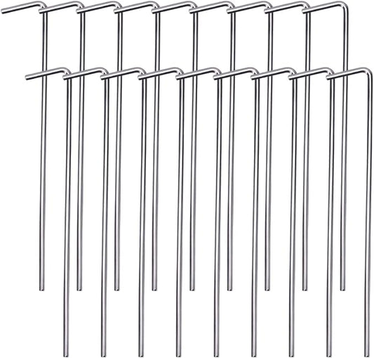 18 Pack Tent Stakes 6.5" Heavy Duty Metal Pegs for Outdoor Christmas Decorations Camping Canopy Gardening Yard Ground Garden Accessories