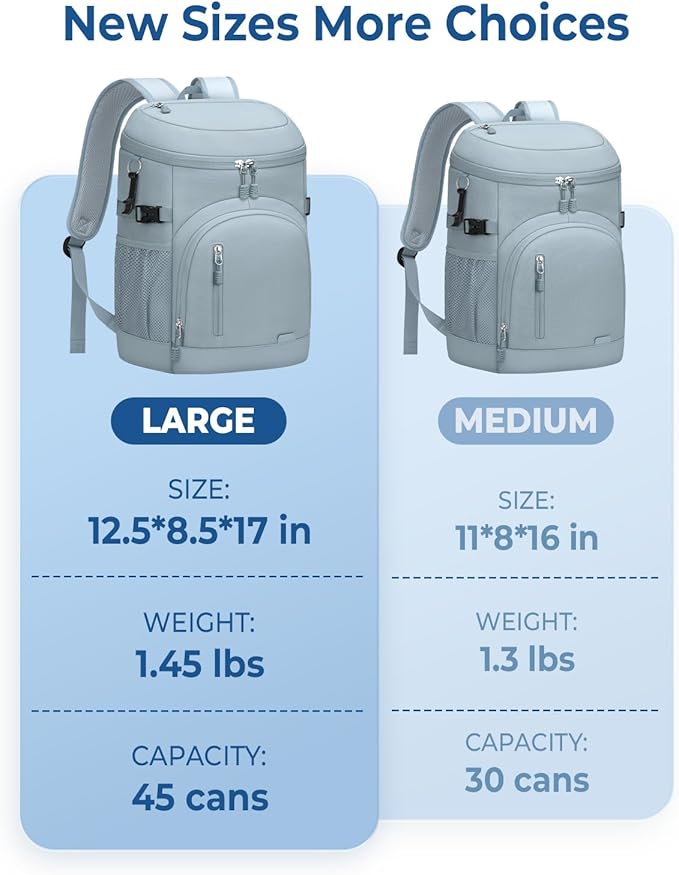 Cooler Backpack Insulated Waterproof,30/45 Cans Backpack Coolers Leakproof Lunch Backpack for Men Women Portable Soft Cooler Bag for Beach Camping Trave Picnic