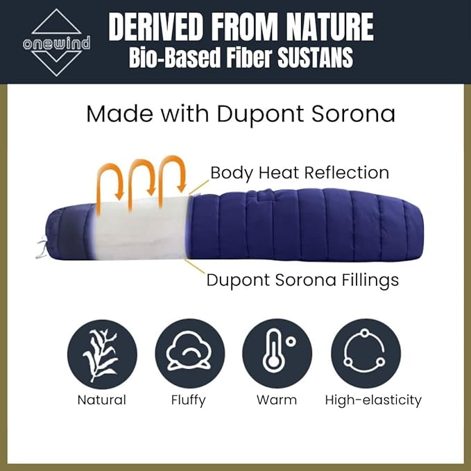 Onewind Hammock Top Quilt with Footbox, Lightweight and Portable Sleeping Quilt Camping Sleeping Bag for Backpacking and Hiking