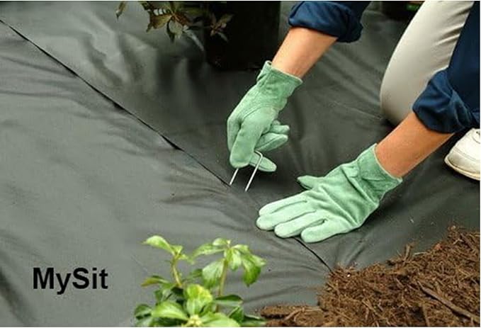 MySit 12" Garden Stakes Pins Landscape Staples 11Ga Tent Stakes 200Pack, Heavy Duty Galvanized Steel Metal Yard Stakes Ground Lawn Staples Fence Anchors for Weed Barrier Fabric