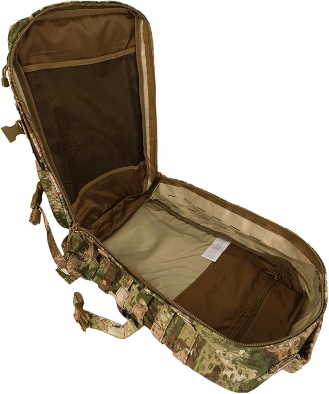 Mil-Tec Unisex Assault Pack - Rugged Durable Lightweight Ergonomic Versatile Tactical Outdoor Camping Hiking Backpack with Adjustable Padded Shoulder Straps & MOLLE Loops, Phantomleaf WASP I Z2, 36L