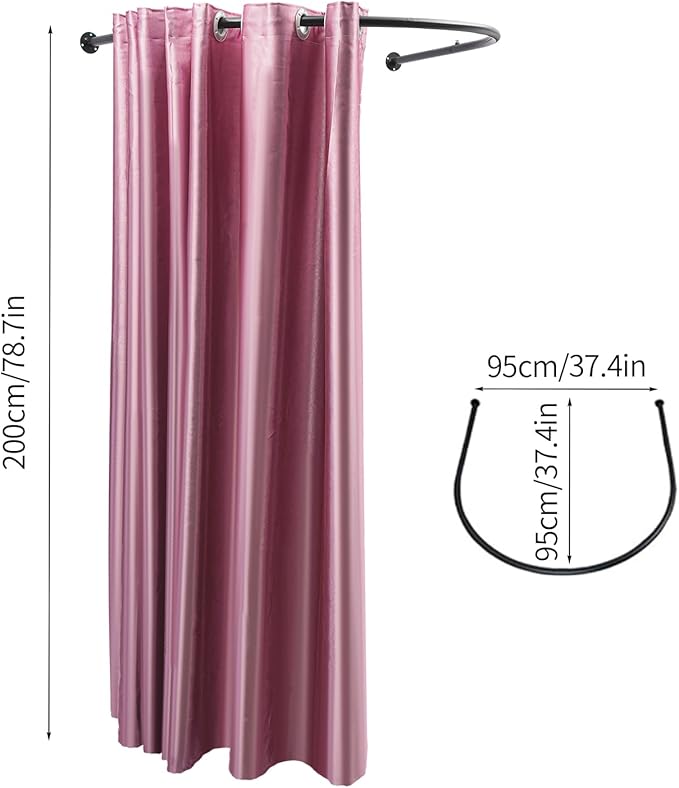 U-Dressing Room Privacy Protection Changing Room Divider, Clothing Store Fitting Room, Boutique Dressing Room, Curtain Divider (U-Shaped-Pink)