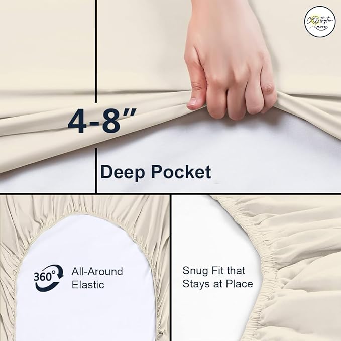 Cot Fitted Sheet 28 x 75, 100% Egyptian Cotton, 1 PC Cot Size Bottom Sheet Only, Perfect for Narrow Twin, Camp Bunk, Army Cots, Trifold Mattress, Camping Cot, Guest Bed Replacement(Ivory)