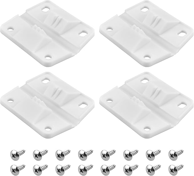 Aifeier ET 4Pcs Cooler Plastic Hinge Replacement Set, Ice Chest Hinges and Screws Kit, Compatible with 5253 6262 6270 Cooler Hinges Replacement - White
