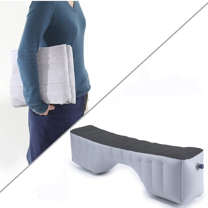 FMS Car Travel Inflatable Mattress Back Seat Gap Pad Mattress Air Bed Cushion Camping Air Couch (Gray)