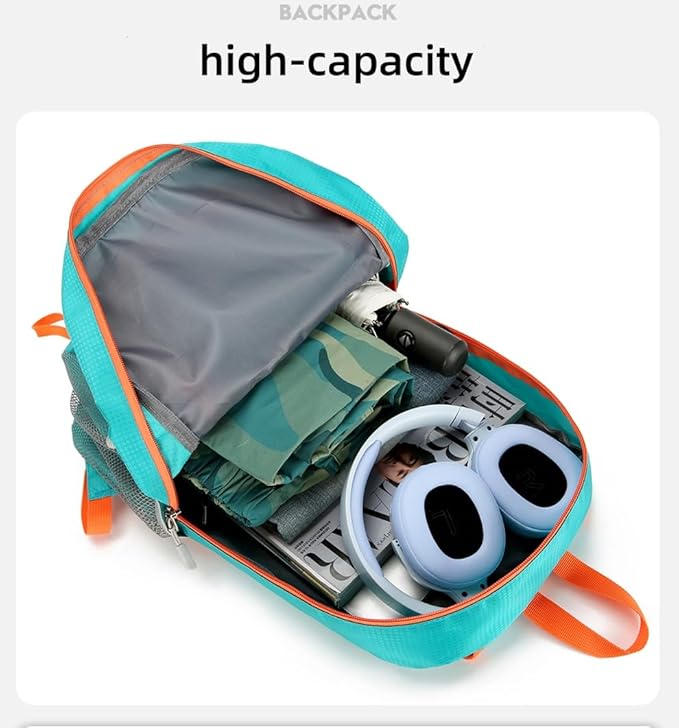 Foldable Lightweight Hiking Backpack Camping Cycling Travel Shopping Fitness Sports Backpack With Man And Women (Black)
