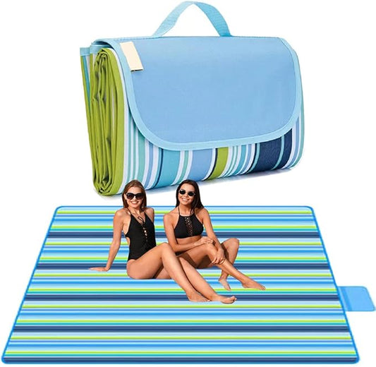 Lchkrep Picnic Blanket Beach Blankets 80"x60" Large Sandproof Waterproof Camping Portable Travel Blanket Play Mat for Outdoor Indoor Family Beach Park Grass,Hiking, Music Festival