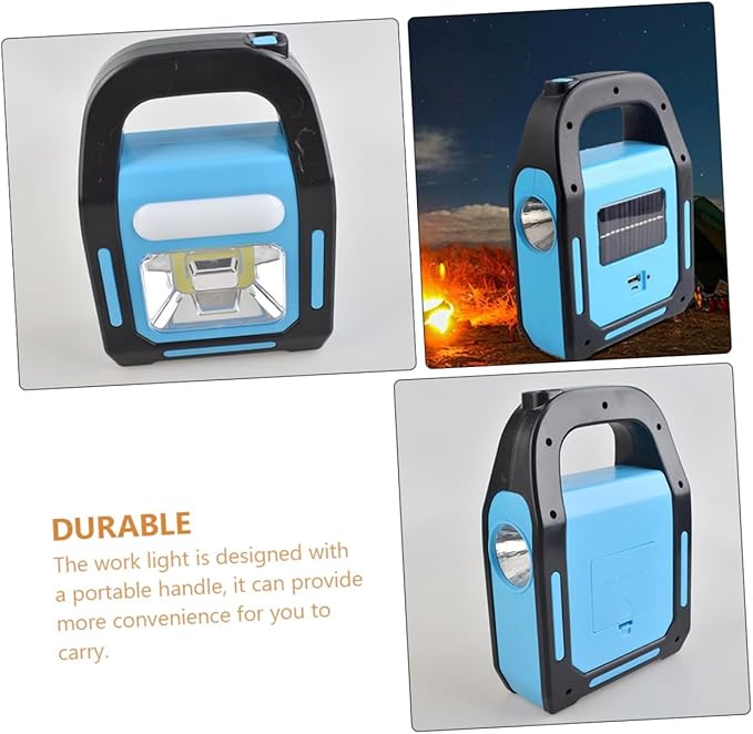 Rechargeable Work Light Solar Powered Emergency Lantern Camping Light with USB Charging for Outdoor Activities Power Outages and Emergency Situations