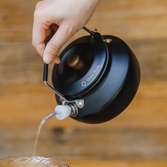 Thous Winds 0.6 Liter Stainless Steel Camping Kettle with Extension Spout