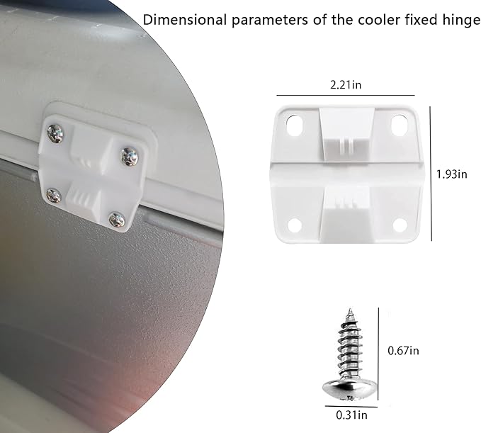 Cooler Plastic Replacement Hinges for Coleman Coolers 5253 6262 6270,for Rubbermaid Cooler Hinges,with Screws Set (4pack)