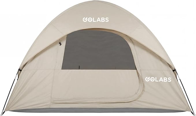 Golabs CT1 2 Person Camping Tent, Easy Set Up in 3 Mins, PU1500mm Waterproof w/Mesh Top & Door with Ventilation, Lightweight 4.4lbs Portable Family Tent with Carry Bag &Interior Storage Pockets &Hook