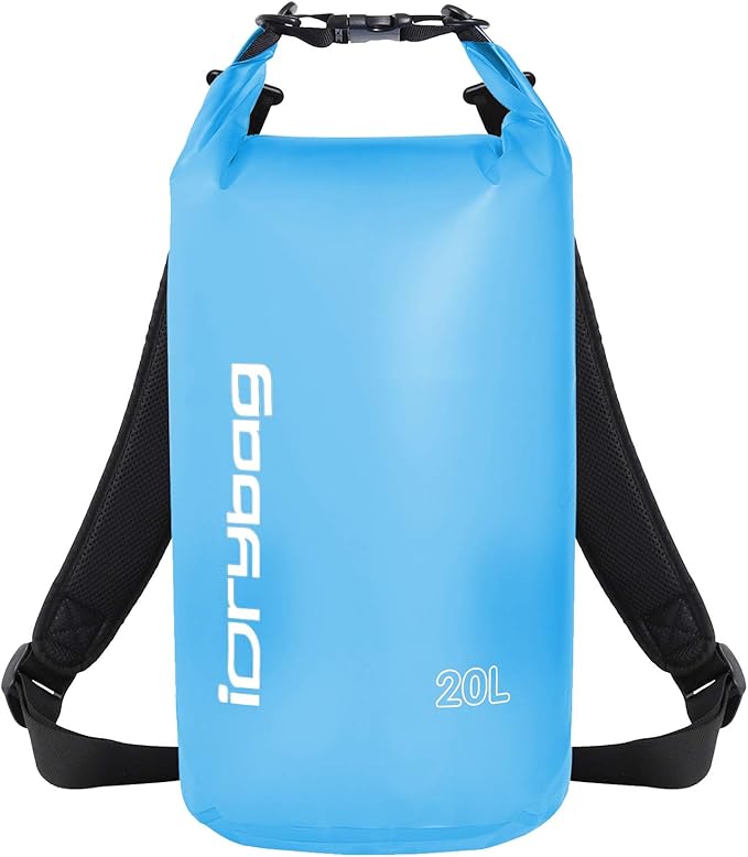 IDRYBAG Clear Dry Bag Waterproof 2L/5L/10L/15L/20L, Small Dry Sack Waterproof Bag for Kayaking