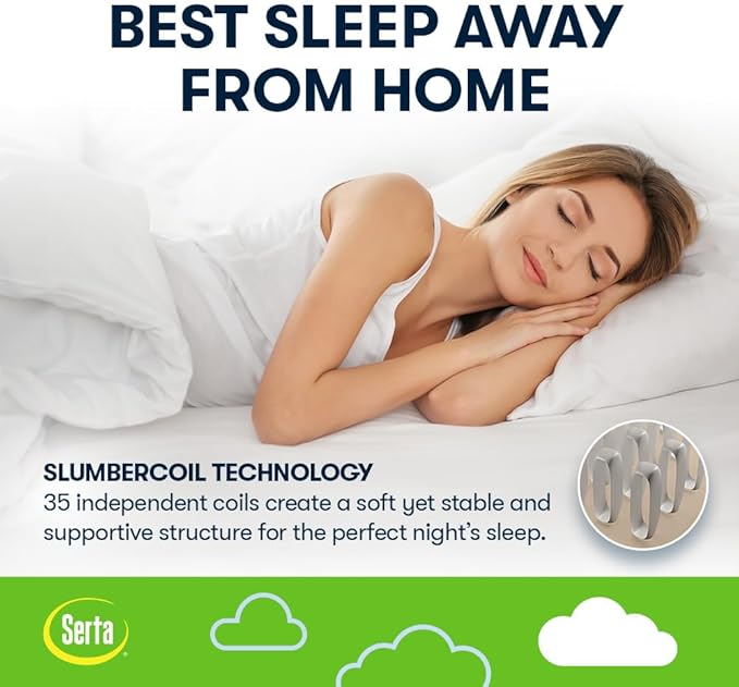 Serta Queen TPU Perfect Sleeper Air Mattress | Queen 18” | TPU Construction | Slumbertouch Knit Topper - Edge Protection | Air Mattress with Built-in Air Pump