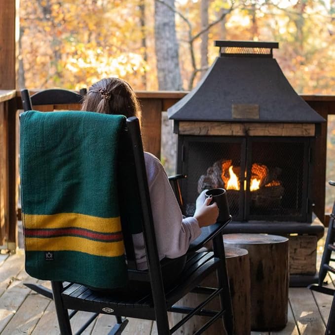 Arcturus Rainier Wool Blanket - 4.5lbs Warm, Heavy, Washable, Large | Great for Camping, Outdoors, Survival & Emergency Kits (Fort Vancouver)