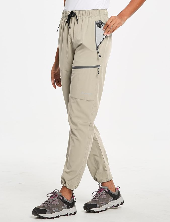 baleaf Women's Hiking Pants Quick Dry Lightweight Water Resistant Elastic Waist Cargo Pants for All Seasons