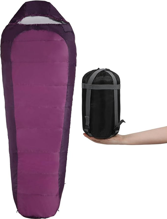 REDCAMP Ultra Lightweight Sleeping Bag for Backpacking, Hiking, Comfort for Adults Warm Weather, with Compression Sack