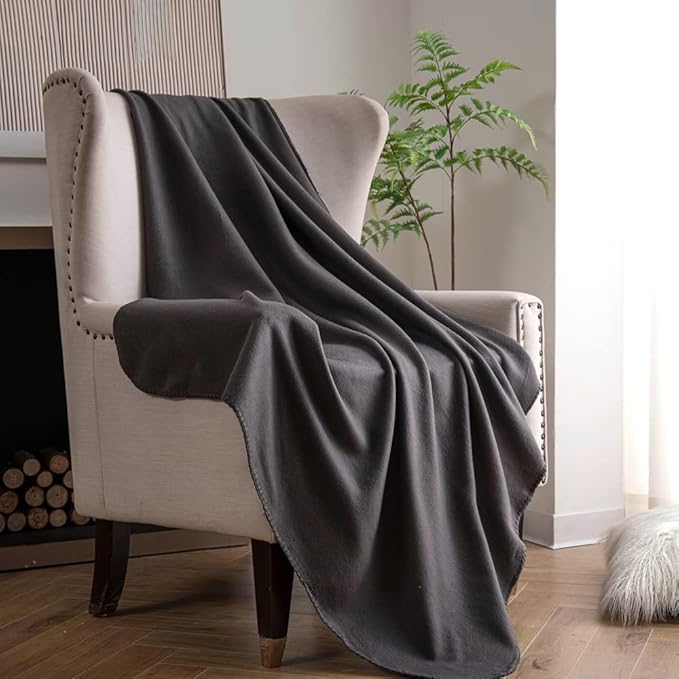 CAI TENG Fleece Throw Blankets Bulk Dark Grey 50 x 60 Lightweight Warm for Kids Soft Cozy Pet-Friendly Bulk Fleece Blanket 15 Pack Solid for Deco Bed, Sofa, Couch, Wedding, Gifts, Outdoor