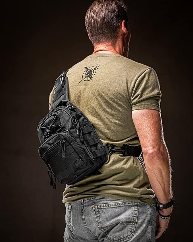 BOMTURN Tactical Backpack-1000D Waterproof Military Backpack/Laser-Cut/CCW Bags Sling Bag Tactical Satchel Shoulder Bag Men