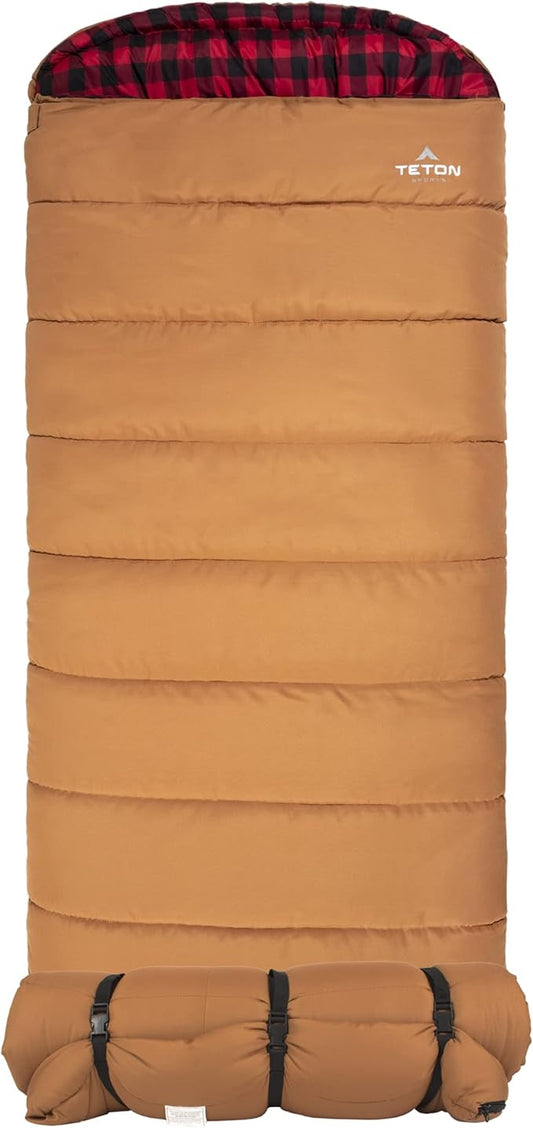 TETON Sports Deer Hunter -35F and 0F Degree Sleeping Bag. Warm and Comfortable Camping Sleeping Bags, Teton Tough Canvas Shell for Camping, Hunting, and Cold Weather