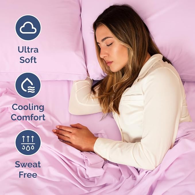 Short Queen Size 4 Piece Sheet Set - RV Short Queen, Soft, Breathable & Cooling Bed Sheets Set w/ Deep Pockets - Hotel Luxury Bedding for Women, Men, Kids, Teens, Boys & Girls - Oeko-Tex - Light Pink