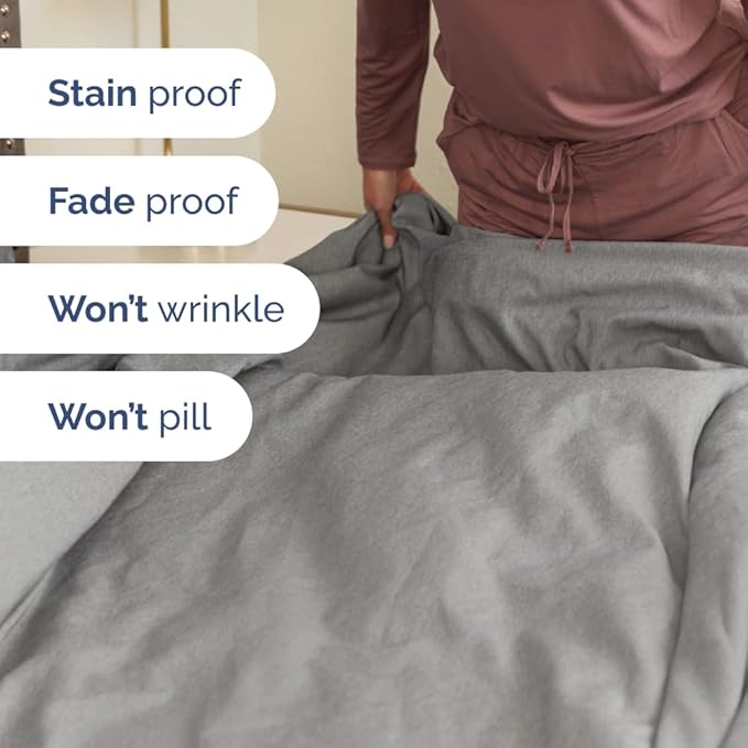 Flex Top Split Head King 4 Piece Sheet Set - Comfy Breathable & Cooling Bed Sheets Set - Hotel Luxury Bedding for Women, Men, Kids, Teens, Boys & Girls - Deep Pockets, Soft, Oeko-Tex - Heathered Grey
