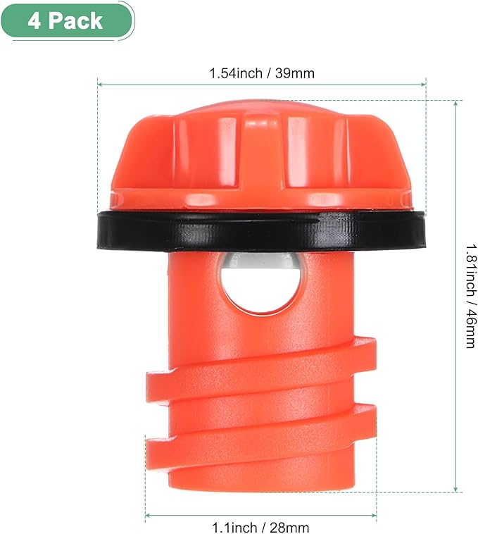 4-Pack Cooler Drain Plug, Coolers Plug Replacement Accessories with Leak-Proof Design for Drain Plugs and Most Brand Coolers [Orange]