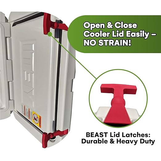 Beast Cooler Accessories 2 Pack Replacement Lid Latches Compatible with Yeti and RTIC Coolers - Ergonomic, Heavy-Duty Design Enhances Durability, Grip, and Style for All Yeti and RTIC Cooler Models