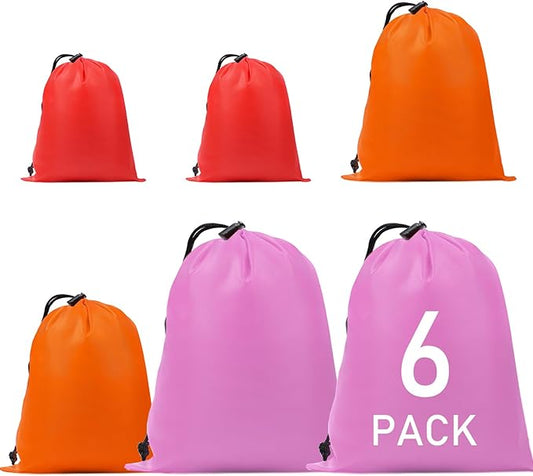 iMucci Upgrade Waterproof Drawstring Bag Sack Nylon Bag Ditty Bag for Gym Traveling, Hiking, Yoga, Shopping