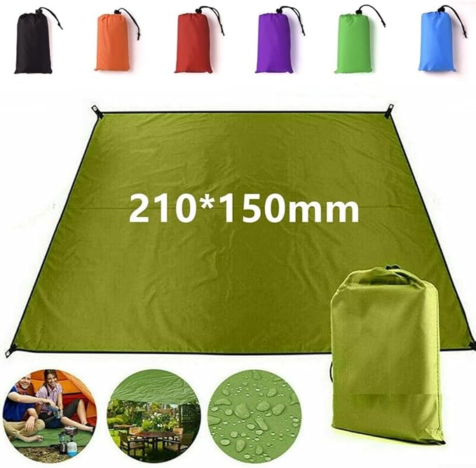Outside Camping Rain Tarp, Waterproof Portable Tarp Shelter Rain Tarp Sun Shade Shelter for Outdoor Adventures(Medium Gray 140x200CM)
