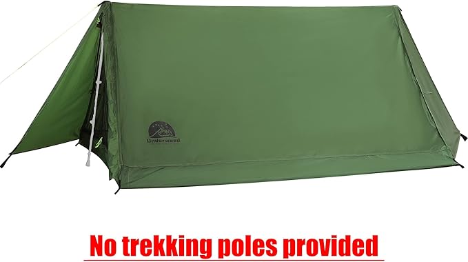 2-Person Trekking Pole Tent for Backpacking - Ultralight A-Frame Backpacking Tent, Two Person Waterproof Hiking Tent for Camping, Lightweight Camping Tent for Scouts, Trekker (No Poles)