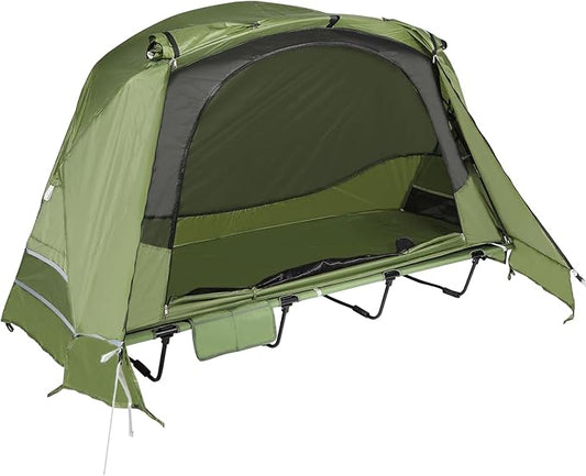 REDCAMP 1 Person Camping Cot Tent for Adults, Waterproof Elevated Tent with Cot for Trip, Picnic, Army Green 75"x28"x48"