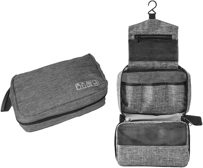 Travel toilet bag is used to store toiletries, with a large capacity storage hanging toilet bag (Gray)