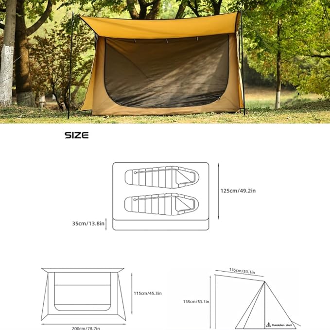 Hot Tent with Stove Jack – 4 Season Waterproof & Windproof Shelter for 1–4 People, Lightweight for Camping, Hiking, Hunting & Fishing