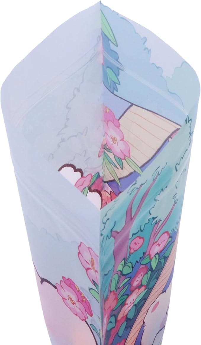 QQ Studio 100 Animal Cartoon Goodie Bags Clear Window Plastic Resealable Zipper Seal Lock Packaging Food Storage Pouch Party Favor Birthday Bags (Bears)
