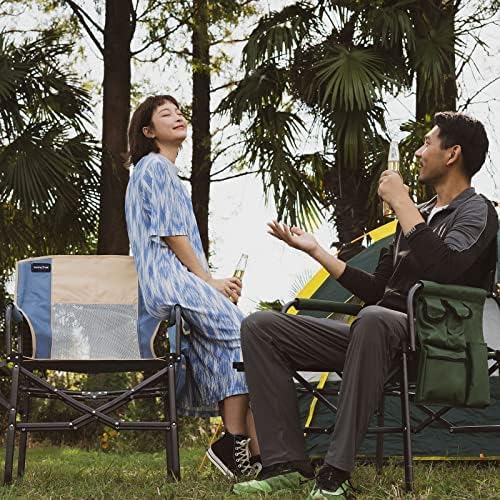 SUNNYFEEL Camping Directors Chair, Heavy Duty,Oversized Portable Folding Chair with Side Table, Pocket for Beach, Fishing,Trip,Picnic,Lawn,Concert Outdoor Foldable Camp Chairs