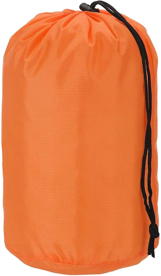 Stuff Sack, Nylon Waterproof Storage Sacks Portable Drawstring Dry Stuff Bag Gear Organization with Toggle, 5x10Inch Fit for Backpacking Camping Traveling Hiking(Orange)