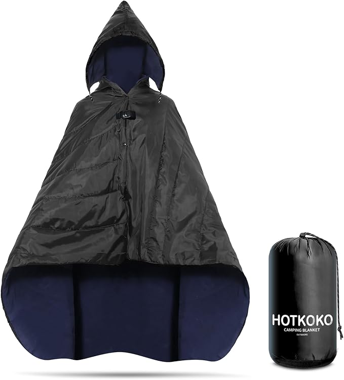 Waterproof Stadium Blanket, Fleece Camping Blanket Soft Warm Wearable Camp Blanket for Outdoor Camping, Picnic, Stadium, Sports, Beach, Car